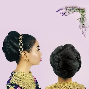 Cristoli Hair Bun "FATIMA" for Natural Hair African American Updo Black Hairstyles