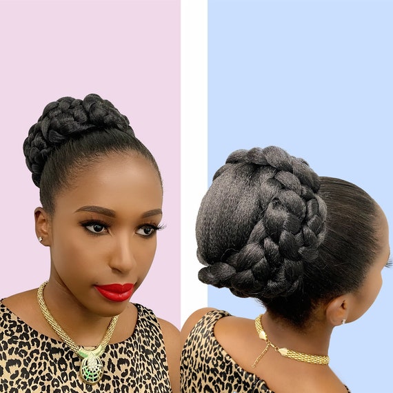 Afro Bun Ponytail Curly Puff Clip in Drawstring Hair Extensions Black Brown  US H | eBay