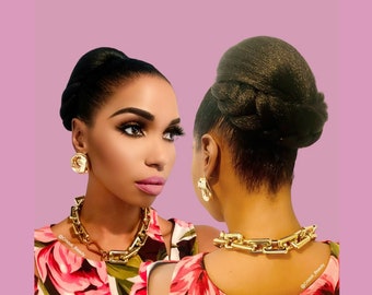 Cristoli Hair Bun "EMILIA" for Natural Hair African American Updo Black Hairstyles