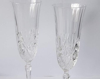Cut Glass Champagne Flute Glass Vintage Bar Ware Etsy Uk
