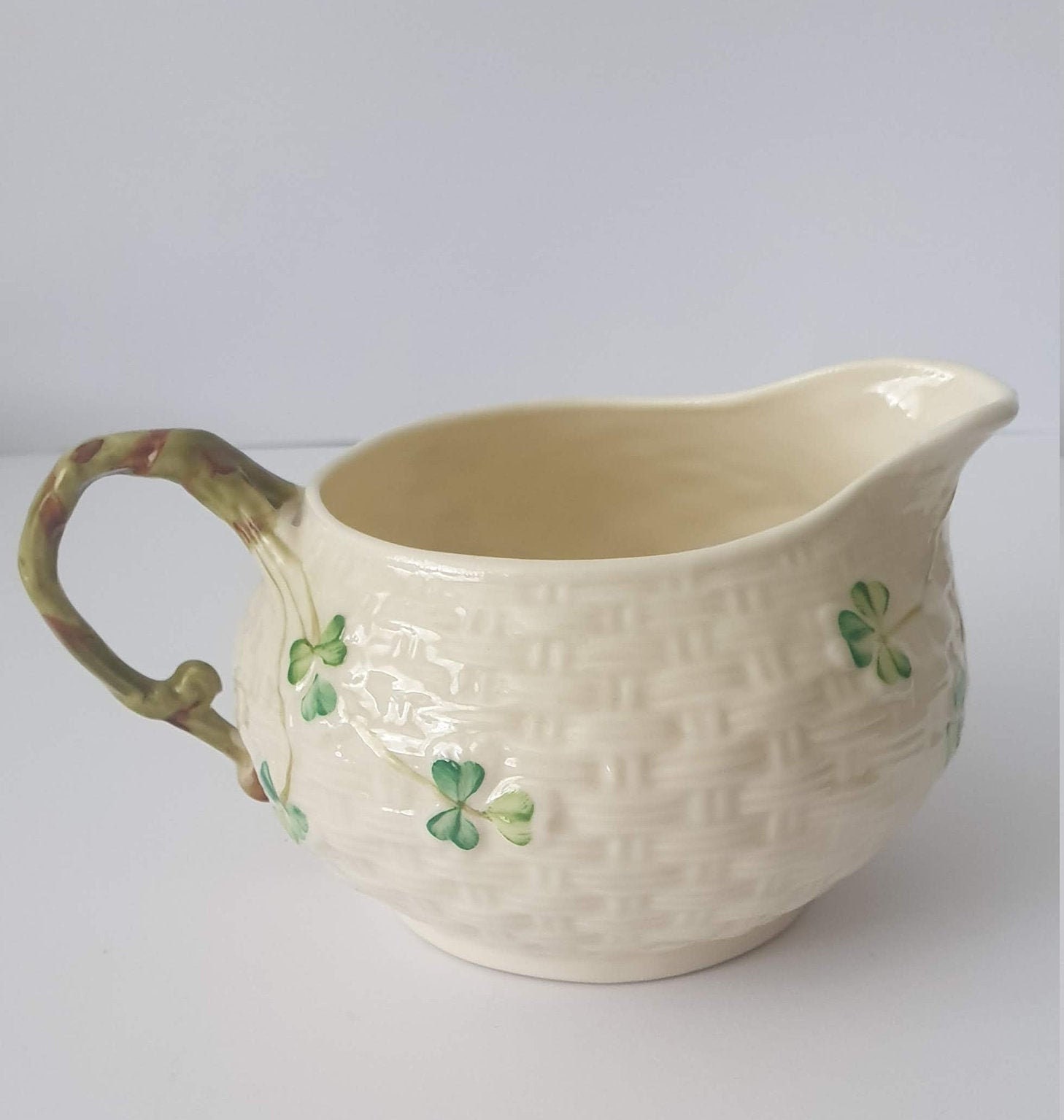 Belleek Shamrock Cream and Sugar Belleek Milk Jug and Sugar Etsy