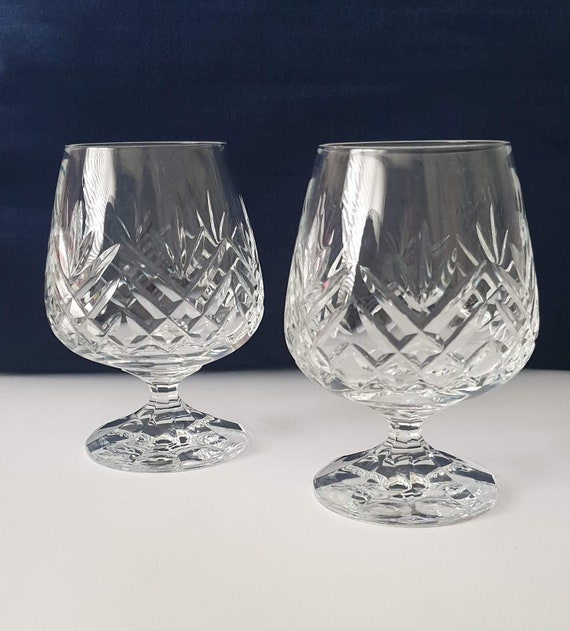 Pair of Crystal Brandy Glasses, Two Cut Glass Brandy Glasses, Brandy Glasses,  Home Bar, Barware, Christmas Drinks, New Years Eve, Party -  Canada