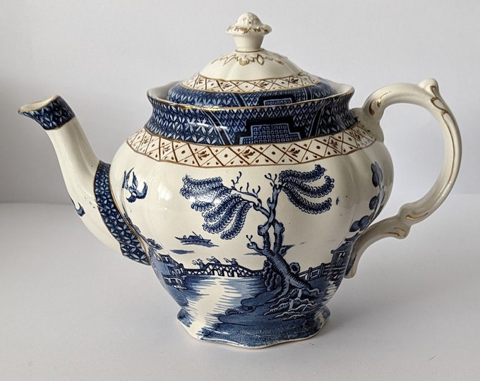 Booths Real Old Willow Teapot, Real Old Willow, Teapot, Blue and White
