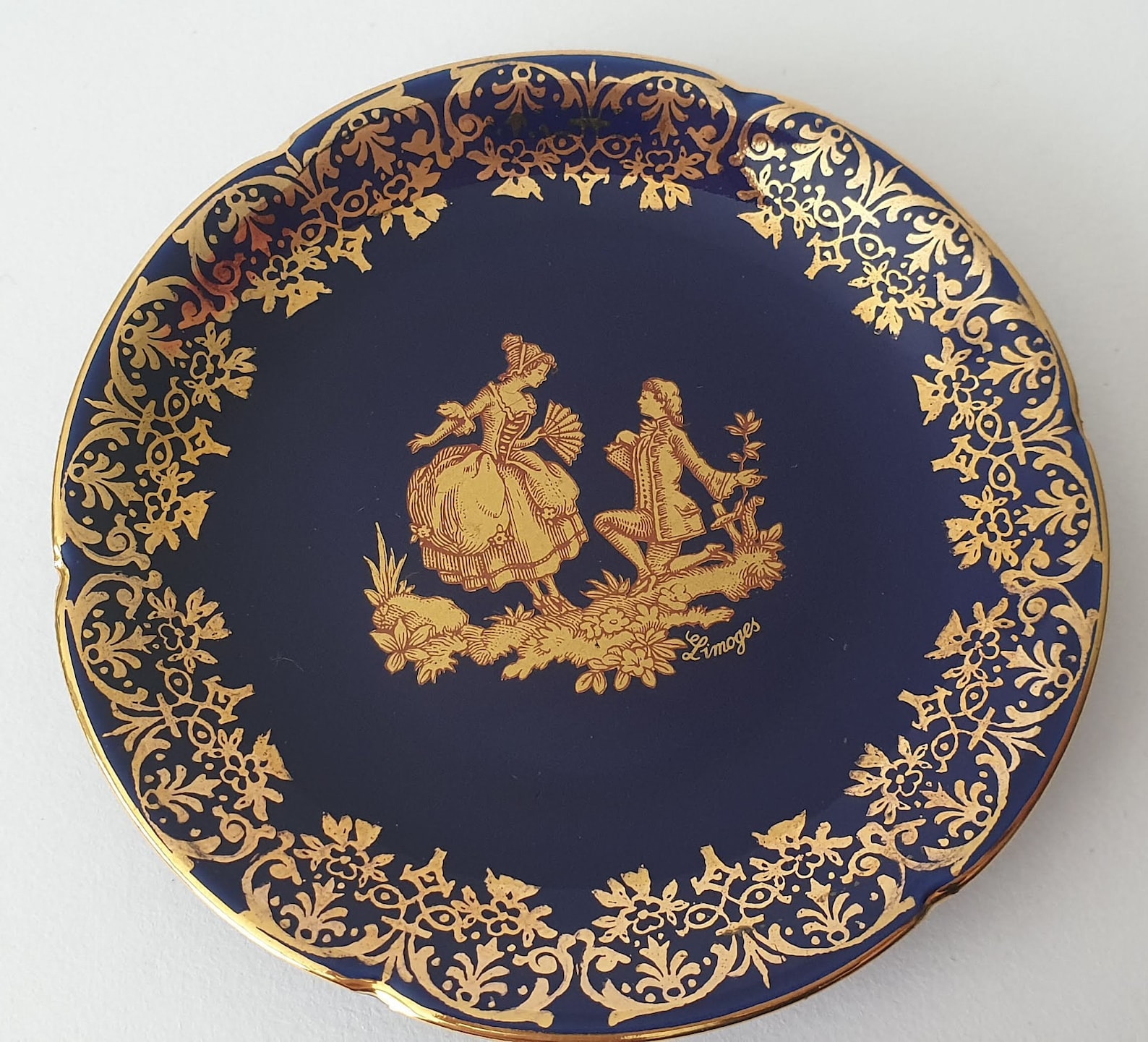 Limoges Porcelain Cobalt Blue Duo French Porcelain Trinket Etsy