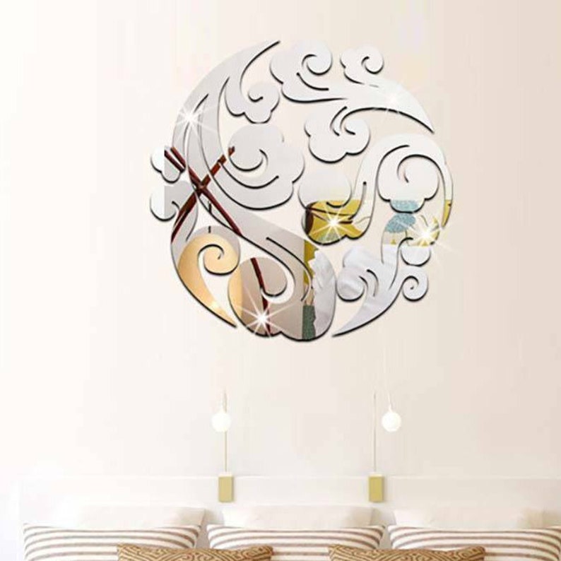 Acrylic Cloud 3D Mirror Wall Decal Stickers Removable Home Etsy