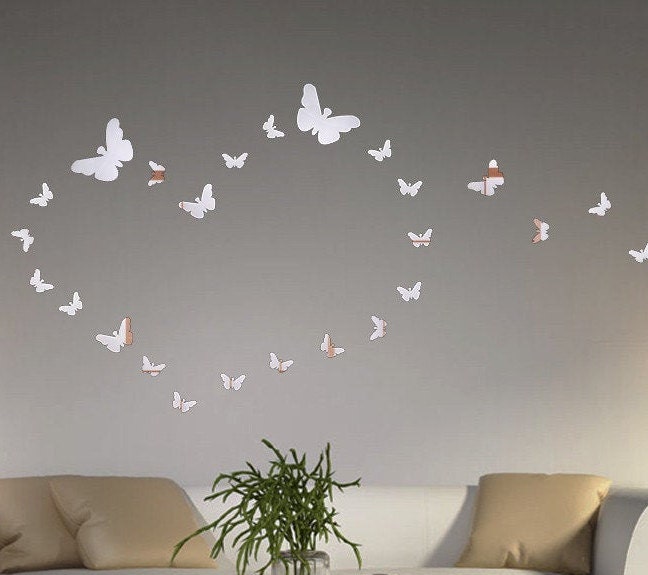 3D Butterfly Mirror Wall Sticker Decal Wall Art Kids Room Decoration Stickers