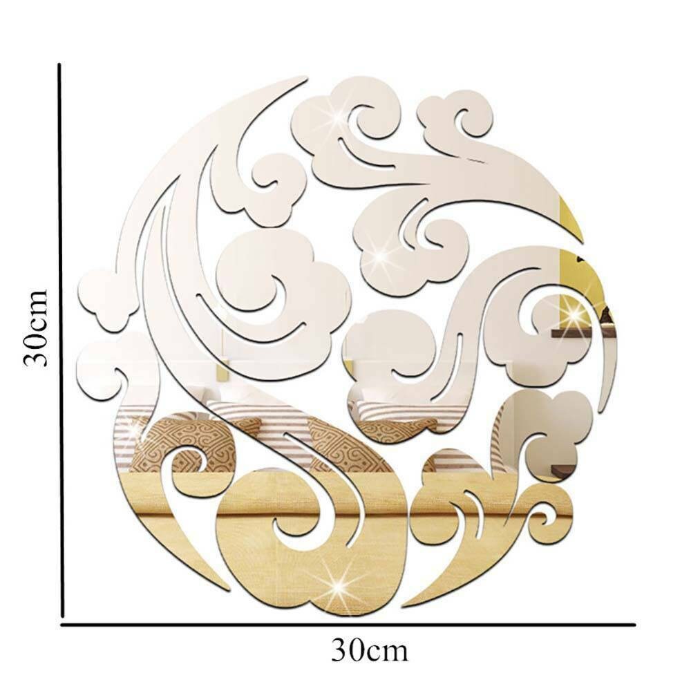 Acrylic Cloud 3D Mirror Wall Decal Stickers Removable Home Etsy