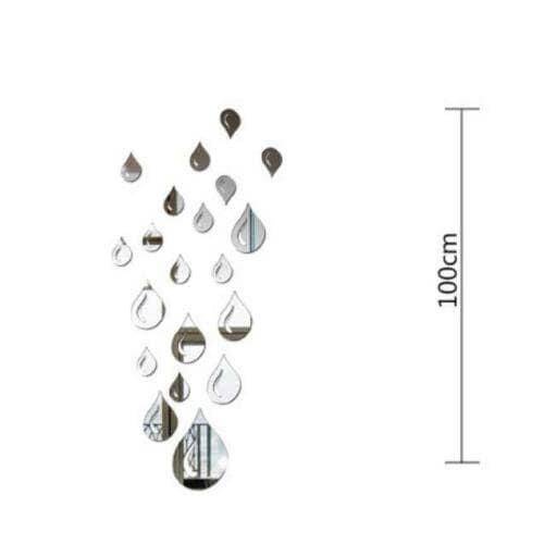 3D Art Mirror Wall Sticker Water Drop Wall Decals Removable Etsy