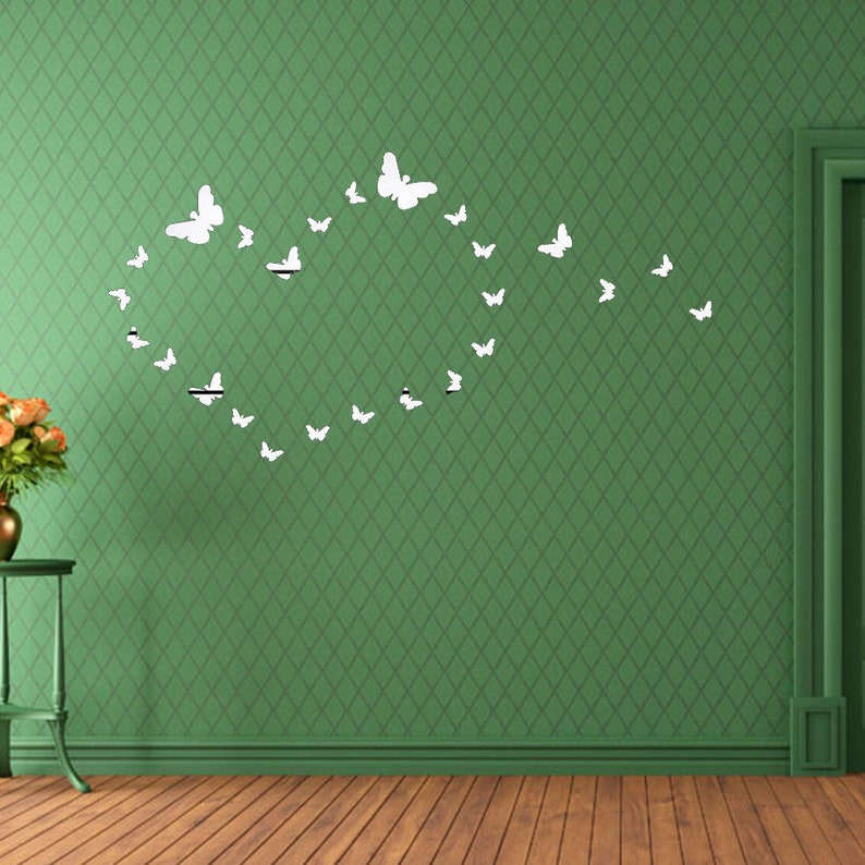 20 PCS Butterfly Mirror Wall Stickers Wall Decoration Acrylic Etsy