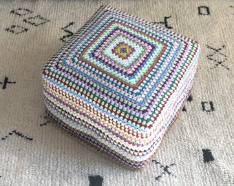 Vintage-style pouf cover