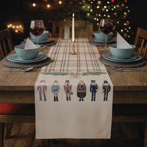 Nutcracker Table Runner | Holiday Plaid, Christmas Dinner Decor