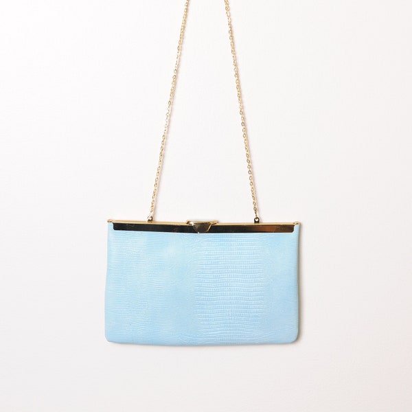 Vintage Powder Blue and Gold Purse