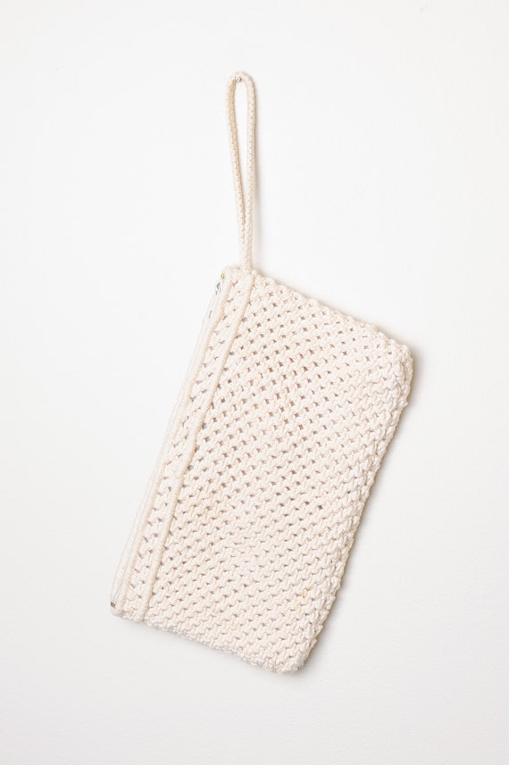 Vintage Macramé Wristlet Purse - image 2