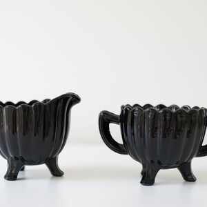 Black Scalloped Cream and Sugar Set image 6