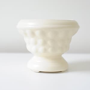 Vintage Cream Ceramic Bubble Pedestal Planter