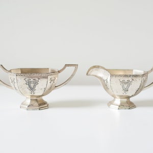 Metal Cream and Sugar Set
