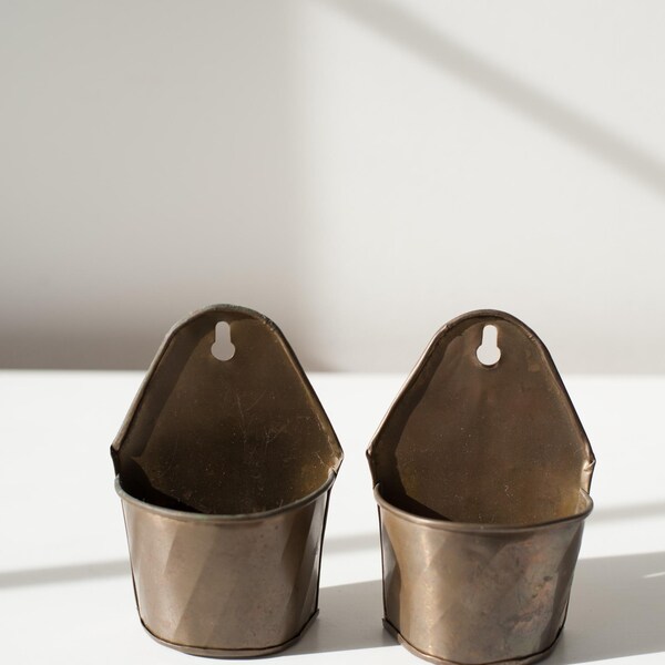 Dainty Brass Planter Pair