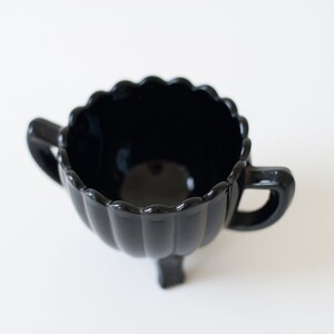 Black Scalloped Cream and Sugar Set image 2