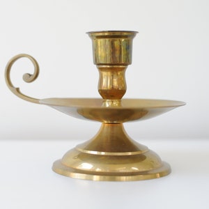 Large Vintage Brass Candlestick Holder