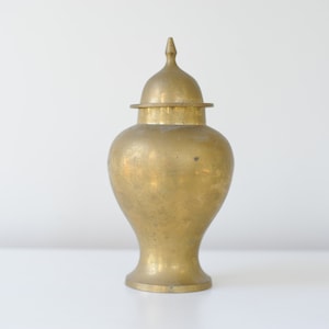 Vintage Brass Ginger Jar with Lid
