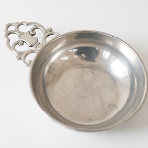 Vintage Fancy Pewter Catchall / Candy Bowl