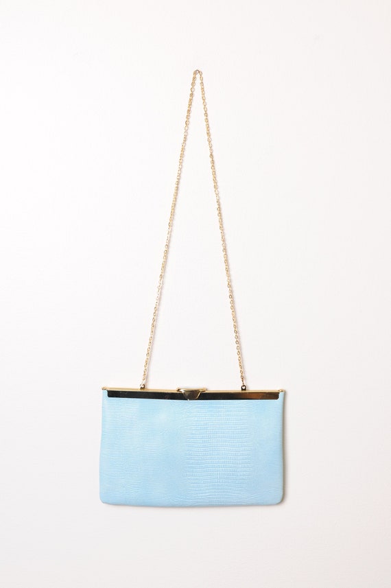 Vintage Powder Blue and Gold Purse