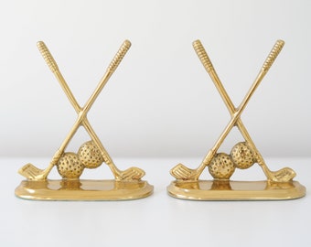 Vintage Brass Golf Bookends