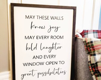May These Walls Know Joy Sign | Dining Room Sign | Home Decor | Wall Decor