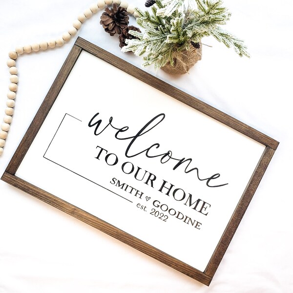 Welcome to Our Home | Personalized Sign | Housewarming Gift