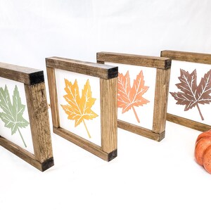 Fall Leaves Wood Sign Farmhouse Fall Sign Autumn Home Decor