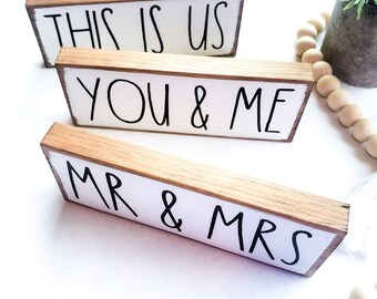 Mr and Mrs Sign | This is Us | You and Me | Wedding Signs | Head Table Decor