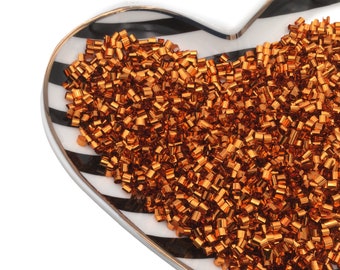 50g ORANGE METALLIC Crispy Bingsu Beads, Crunchy Beads for Slime, Lightweight Straw Tube Beads, Slime Supplies