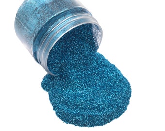 TURQUOISE BLUE Ultra Fine Loose Glitter, Blue Glitter, Polyester Glitter, Solvent Resistant, Premium Quality Glitter, 1 oz Bottle - 2001
