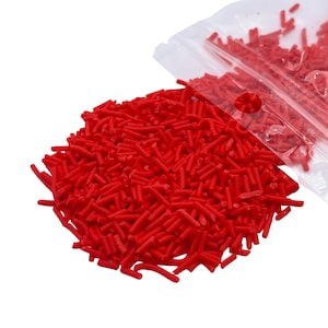 Red Polymer Clay Sprinkles, Fake Sprinkles, Clay Slices, Sprinkles for Slime and Crafts, NON EDIBLE