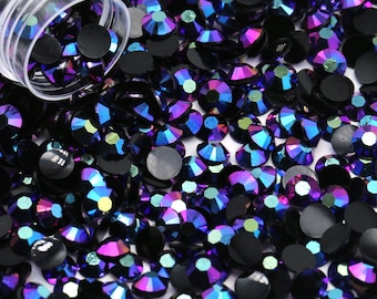 Plated Purple Jelly Flatback Resin Rhinestones Pack of 1000, Choose Size 4mm or 5mm, Faceted Resin Rhinestones, Not-Hotfix