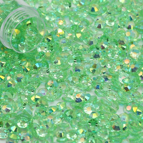 Transparent Light Green Rhinestones Jellies 2mm - 6mm You pick Size