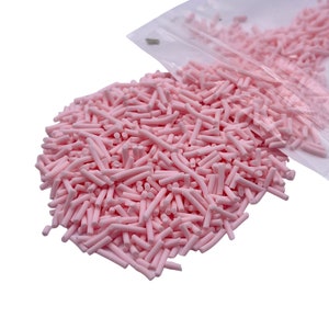 Light Pink Polymer Clay Sprinkles, Fake Sprinkles, Clay Slices, Sprinkles for Slime and Crafts, NON EDIBLE