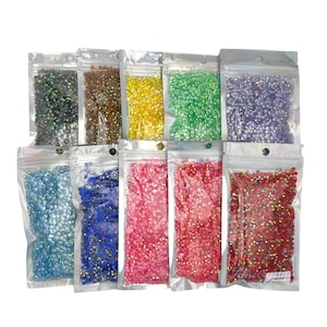 BULK Transparent Jelly Rhinestones 5000 pcs/3000 pcs, Resin Rhinestones, Bulk Rhinestones in 4mm and 5mm bulk bags