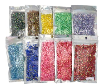 BULK Transparent Jelly Rhinestones 5000 pcs/3000 pcs, Resin Rhinestones, Bulk Rhinestones in 4mm and 5mm bulk bags