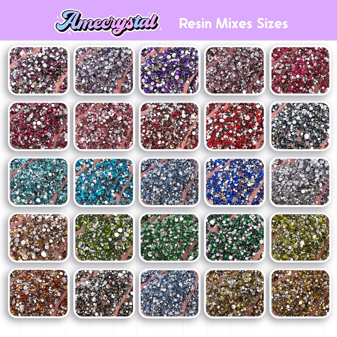 Mix Size Rhinestone Resin Rhinestones Mixed Sizes 1500pcs - Etsy