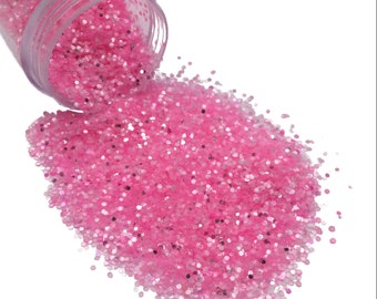 PINK SUGAR Hex Shape Glitter 10g Jar, Loose Glitter, Polyester Glitter, Solvent Resistant, Premium Quality Glitter