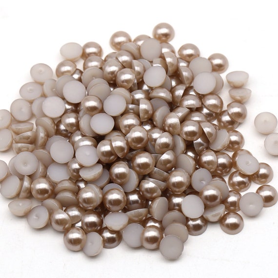 Light Bronze Flat Back Pearls, Choose Size 4mm, 5mm, 6mm, 8mm, Not-Hotfix