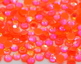 Deep Orange Luminous Glass Rhinestones