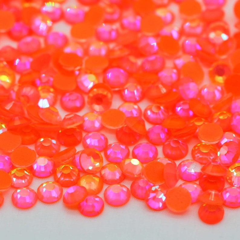 Deep Orange Luminous Glass Rhinestones image 1