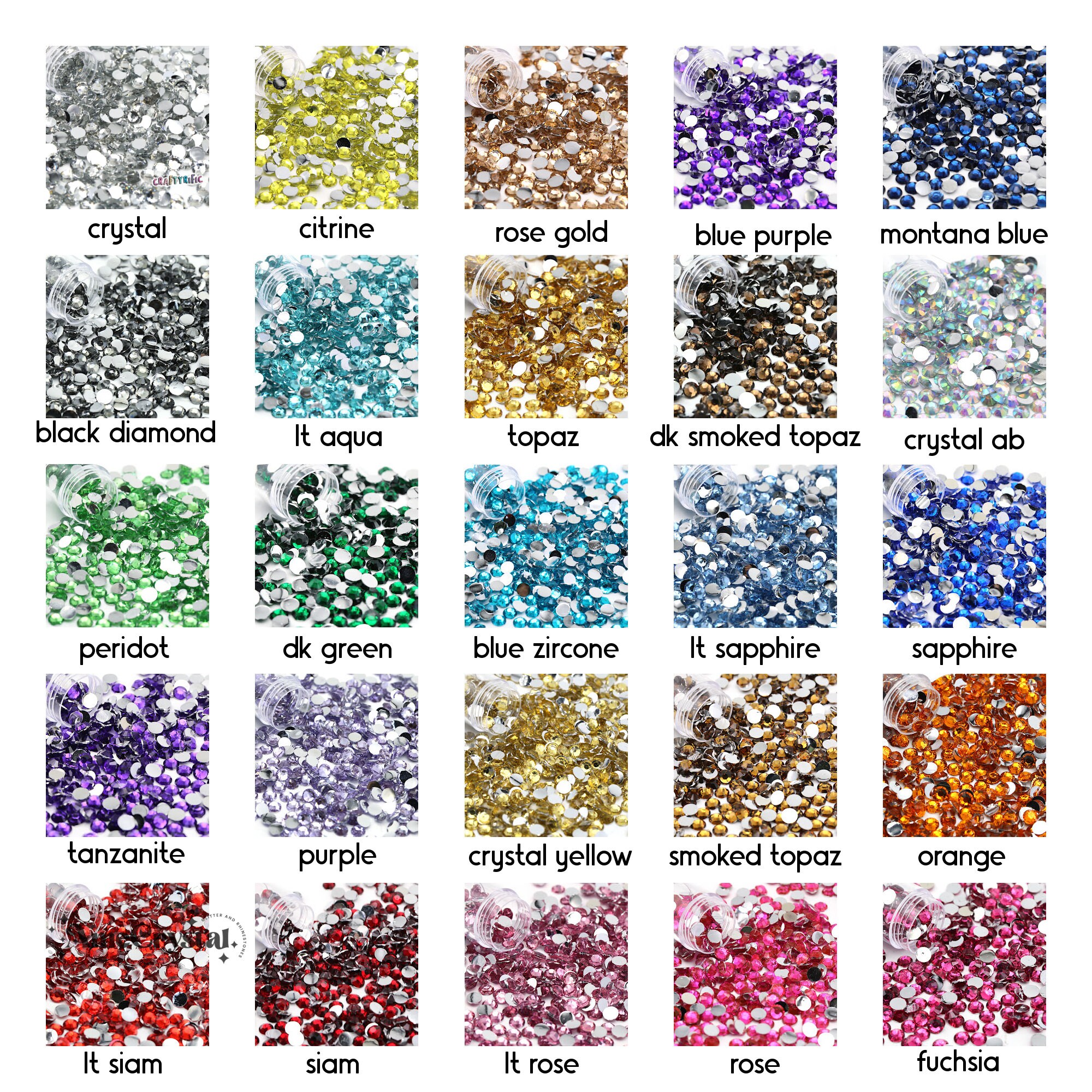 WHOLESALE Rhinestone Bags Bulk Resin Rhinestones Choose Size Etsy