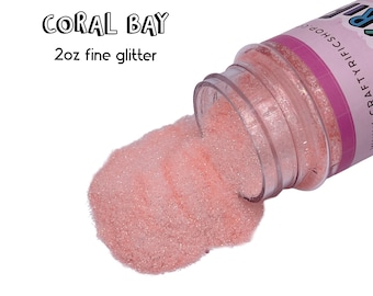 Coral Bay Fine Glitter 2oz Bottle, 1/128 Fine Glitter, Polyester Glitter, Solvent Resistant, Premium Quality Glitter