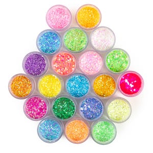 Glitter Mini Jars 10g, Loose Glitter, Polyester Glitter, Solvent Resistant, Premium Quality Glitter