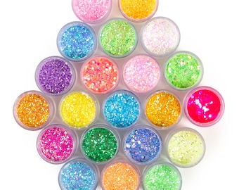Glitter Mini Jars 10g, Loose Glitter, Polyester Glitter, Solvent Resistant, Premium Quality Glitter