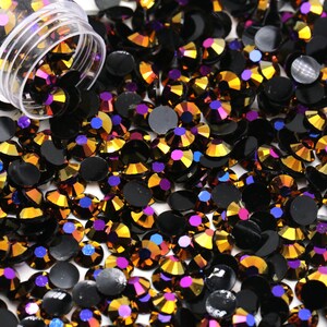2mm Plated Bronze AB Mixed Sizes Jelly Rhinestones 1000 Pieces - 5264