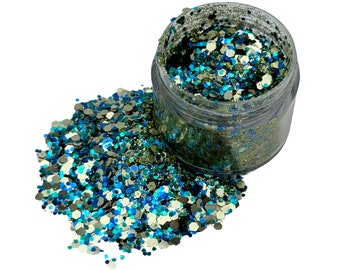 DAY DREAM Chunky Glitter 10g Jar, Loose Glitter, Polyester Glitter, Solvent Resistant, Premium Quality Glitter for Tumblers